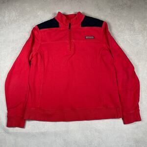 VINEYARD VINES 100% Cotton Mens Medium Quarter Zip Sweatshirt Red